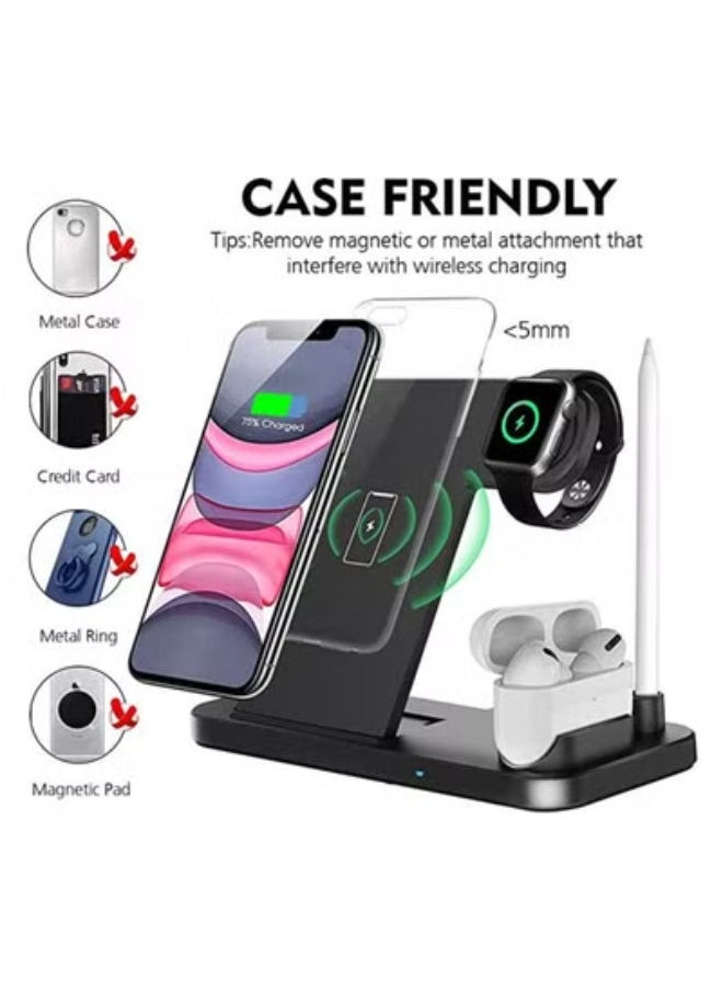 SHOPI - Wireless Charger 4-in-1 Wireless Charging Dock Station Fast Wireless Charger Stand - Image 1