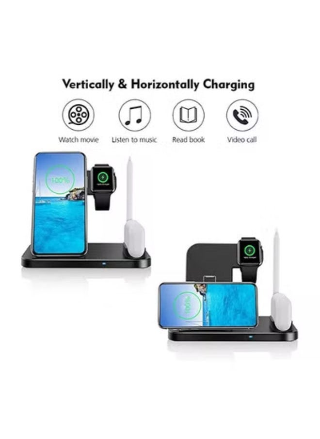 SHOPI - Wireless Charger 4-in-1 Wireless Charging Dock Station Fast Wireless Charger Stand - Image 1