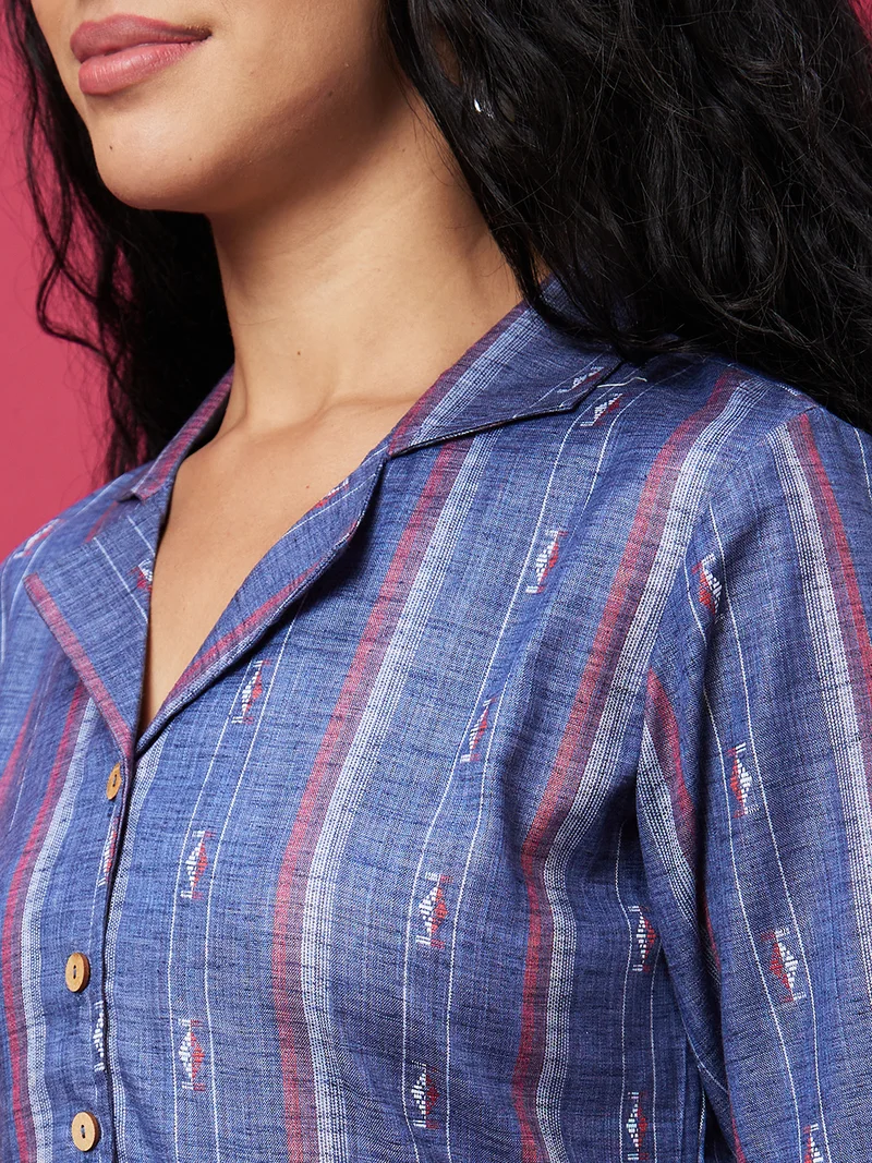 globus Women Striped A Line Kurta