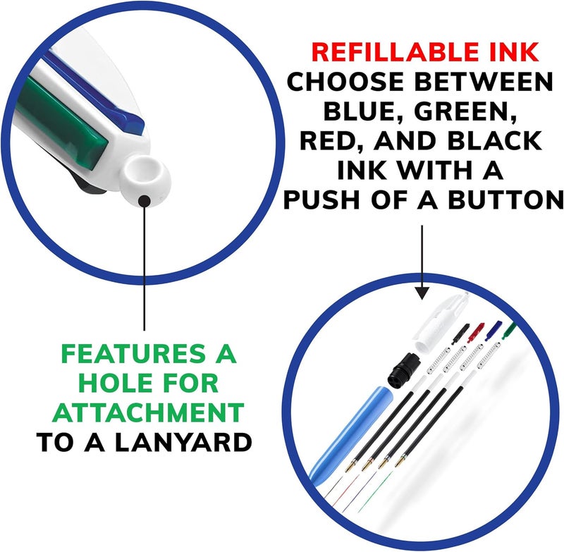 Bic 4-Color Original Retractable Ballpoint Pen with 1.0 mm Medium Point, 3-Count in Assorted Ink - Image 4