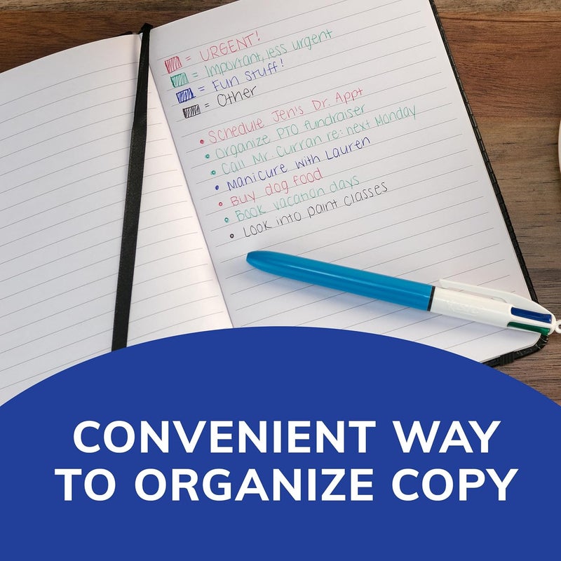 Bic 4-Color Original Retractable Ballpoint Pen with 1.0 mm Medium Point, 3-Count in Assorted Ink - Image 5