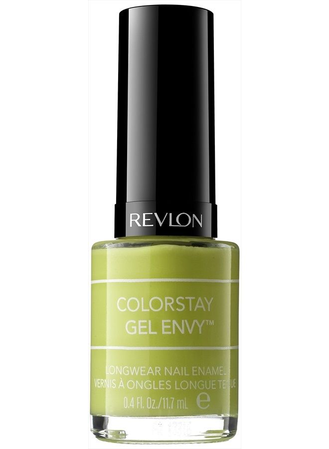 Revlon ColorStay Gel Envy Longwear Nail Polish, with Built-in Base Coat & Glossy Shine Finish, in Blue/Green, 220 In The Money, 0.4 oz