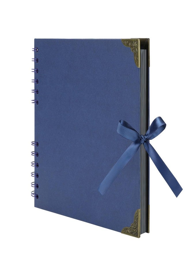 LOYAL BOOK Scrapbook (8 x 8 inch) Scrapbook Album 60 Pages Ideal for Your DIY Scrapbooking Albums Wedding and Anniversary Family Photo Album (dark blue) - Image 1