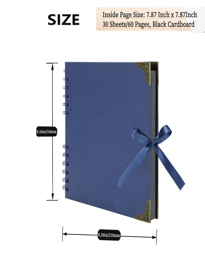 LOYAL BOOK Scrapbook (8 x 8 inch) Scrapbook Album 60 Pages Ideal for Your DIY Scrapbooking Albums Wedding and Anniversary Family Photo Album (dark blue) - Image 2