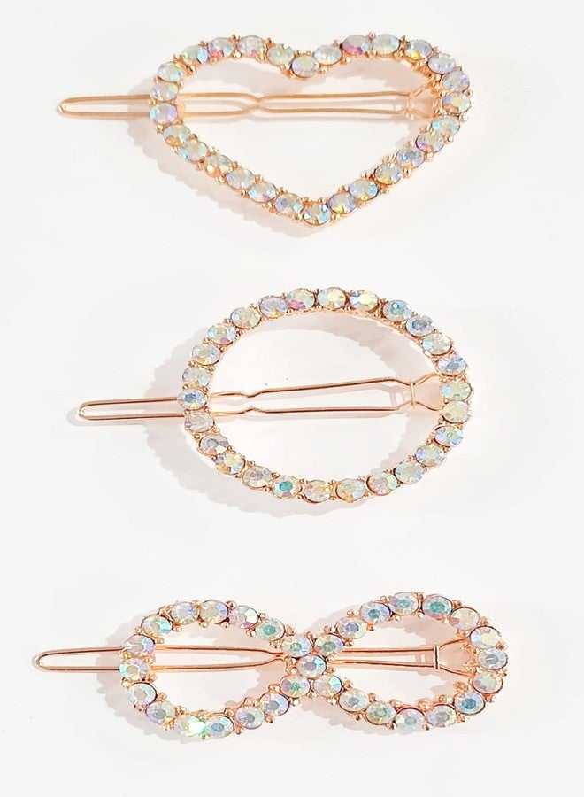 DealFry Korean Fashion Rhinestone Crystal Hair Clips for Women, geometric shape Snap Barrettes Women Girl Handmade studded diamond hairpin Headwear Accessories Styling Tool for Party Wedding (12 Pcs) - Image 3