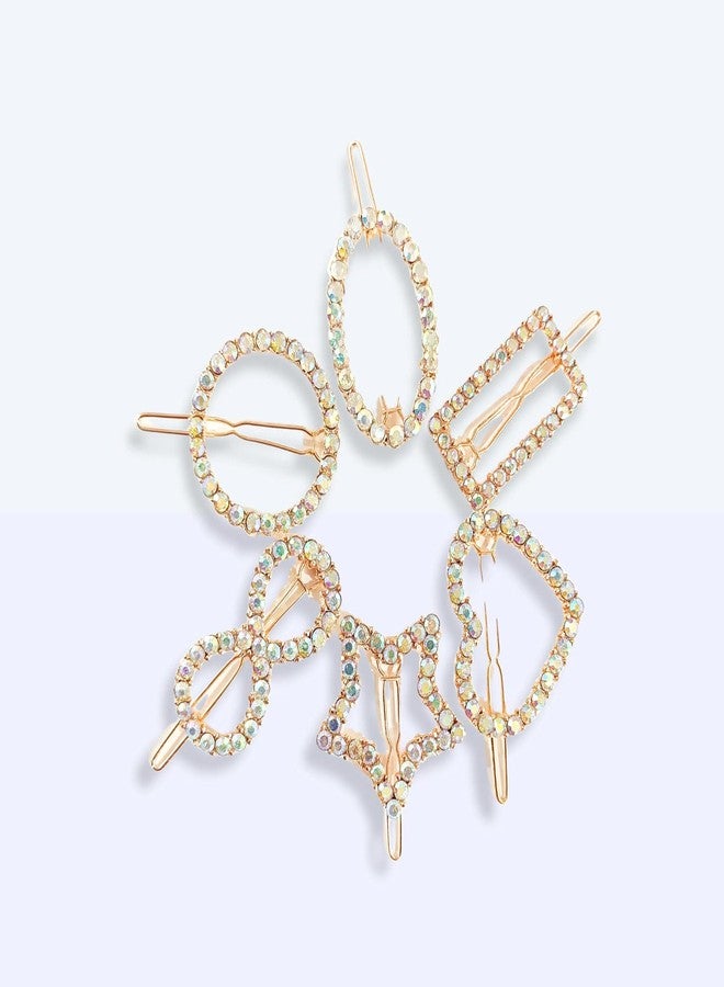 DealFry Korean Fashion Rhinestone Crystal Hair Clips for Women, geometric shape Snap Barrettes Women Girl Handmade studded diamond hairpin Headwear Accessories Styling Tool for Party Wedding (12 Pcs) - Image 2