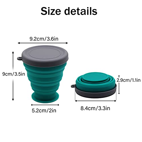 JIELUO Collapsible Silicone Cup - 6 Piece Collapsible Silicone cup with Lid, Expandable Drinking Glasses Set, Reusable cup, Suitable for Camping and Hiking - Image 2