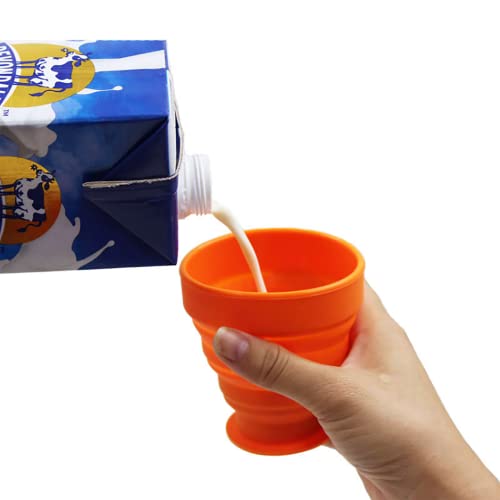 JIELUO Collapsible Silicone Cup - 6 Piece Collapsible Silicone cup with Lid, Expandable Drinking Glasses Set, Reusable cup, Suitable for Camping and Hiking - Image 5