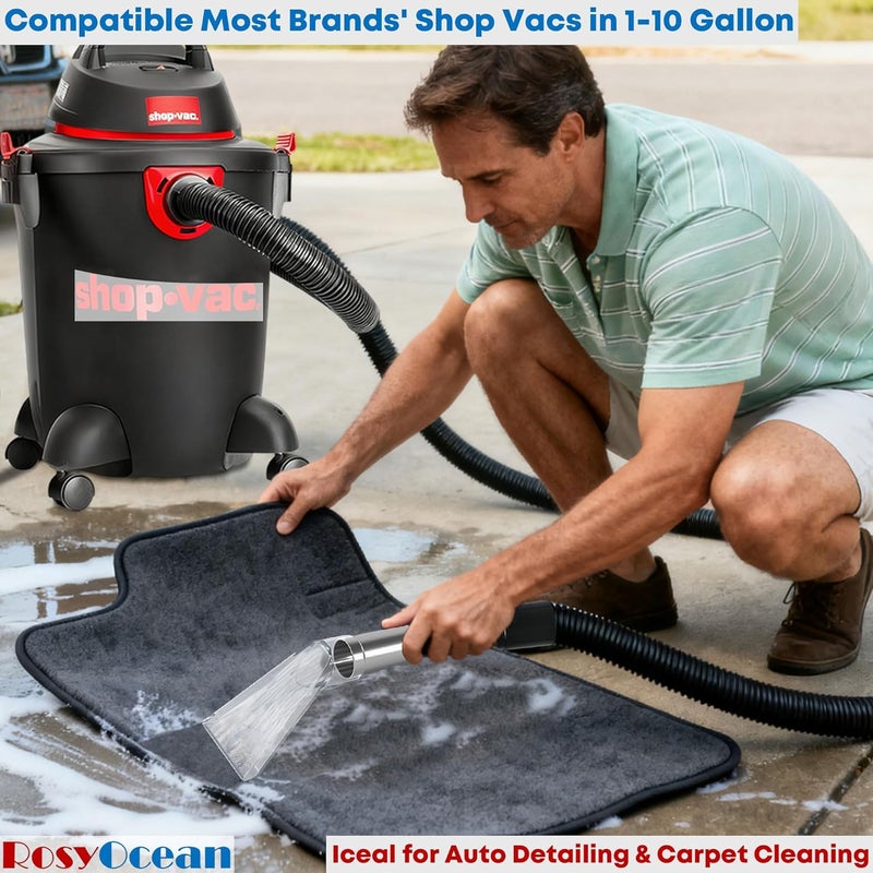 RosyOcean Shop Vac Extractor Attachment for Upholstery & Carpet Cleaning Accessory Hand Wand with Viewing Head Auto Detailing Vacuum Head Hand Tool for Truck Mount & Portable Extractor Vacuum Cleaner - Image 4