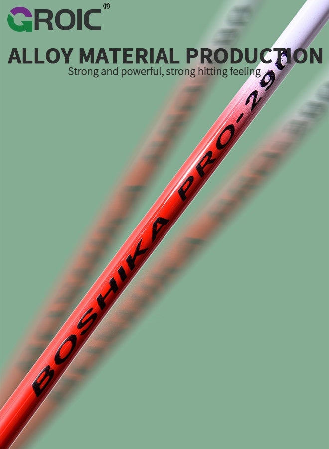 GROIC مجموعة مضارب كرة الريشة مع 2 مضارب، 3 كرات ريشة، 1 شبكة كرة ريشة، 2 قبضة مضرب، و 1 حقيبة كرة ريشة، مضرب كرة ريشة للاعبين 2، مضارب كرة ريشة - Image 5