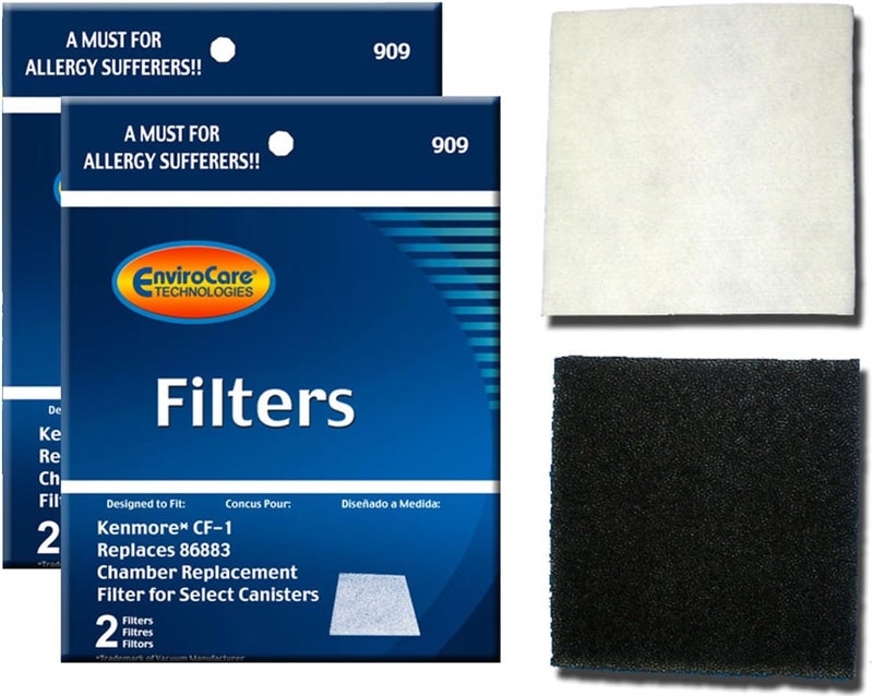 ENVIROCARE Replacement Vacuum Filters for Kenmore Sears Progressive Foam Filter CF1 4 Filters Wide use selected material - Image 1