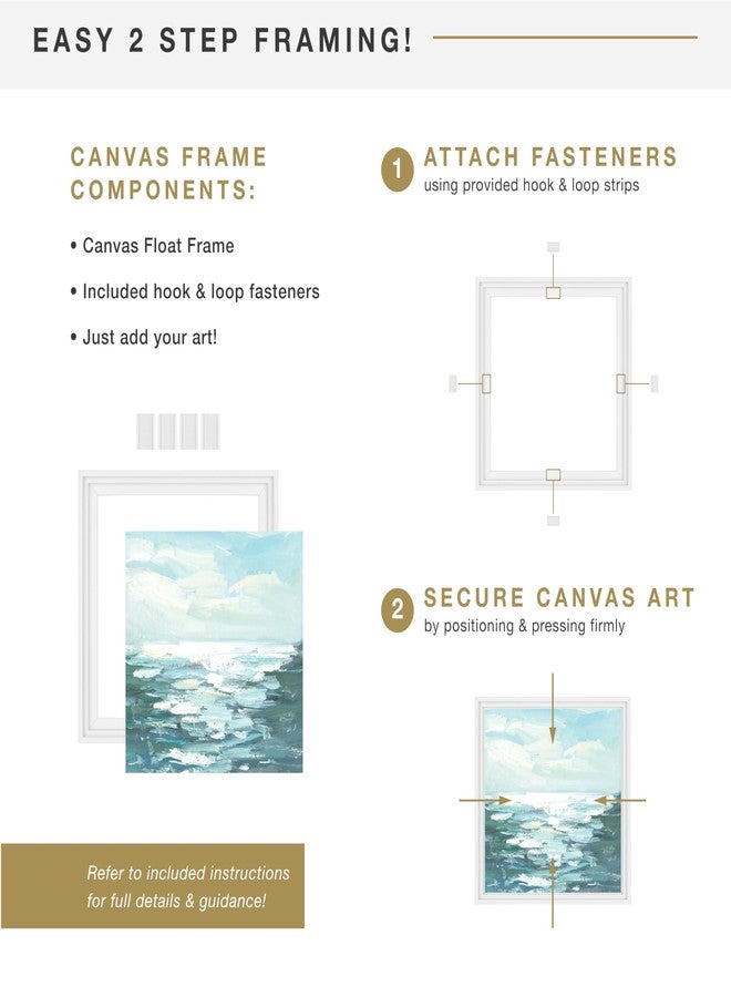 أم سي أس إطار MCS Canvas Float Frames مقاس 16x20، إطار أبيض للوحات القماشية الجاهزة، تعليق جداري رأسي وأفقي كبير مع لاصق للوحات القماشية (عبوة واحدة) - Image 4