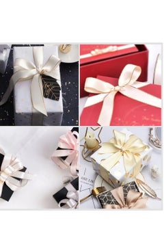 KASTWAVE 2 Roll 25 Yards 1 Inch White Satin Ribbon with Gold Edges - Gold Border Fabric Ribbon for Gift Wrapping and Crafts  - Image 5