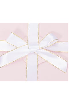 KASTWAVE 2 Roll 25 Yards 1 Inch White Satin Ribbon with Gold Edges - Gold Border Fabric Ribbon for Gift Wrapping and Crafts  - Image 4