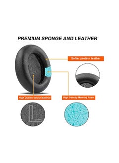 XICEN Replacement Earpads Cushions For Headphones Q30 And Q35 Life Q30 Earpads Ear Cushions With Protein Leather Skin And Memory Foam Black  - Image 3