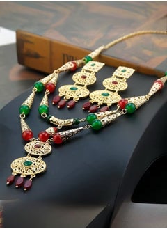 ANUM BY MUNA Luxury Jewelry Set with Green and Red Stones  - Image 1