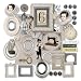 CATaireen Vintage Junk Journal Items Kit Pre Cut Paper Cards Cutout Cardstock Art Aesthetic Decor Hollow Out Craft Elements Small Embellishments Supplies for Adults Scrapbook Pack Photo Frame Silvery - Image 2
