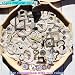 CATaireen Vintage Junk Journal Items Kit Pre Cut Paper Cards Cutout Cardstock Art Aesthetic Decor Hollow Out Craft Elements Small Embellishments Supplies for Adults Scrapbook Pack Photo Frame Silvery - Image 3