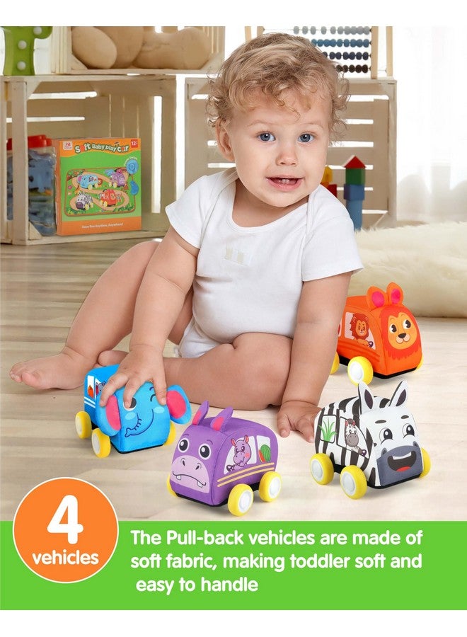 Vanmor Soft Push Cars For Toddlers 1-3 - Pull-Back Vehicles With Animal Playmat, Musical Learning Cars For 1 Year Old, Fine Motor Skills Toys, Birthday Gift For Boys And Girls 1-3 Years - Image 3