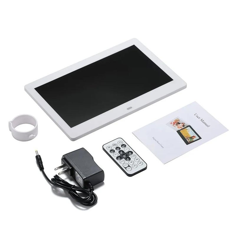 Digital Photo Frame, ElecFrame 10-inch White, with Motion Sensor (Remote Included) - Image 1