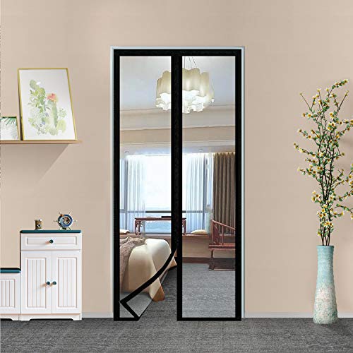 Sanjianker Transparent Insulated Curtain-Magnetic Thermal Cover, Screen Self-Closing Privacy Screen Hands Free for Patio, Kitchen, Bedroom, Air Conditioner Room, Fits Doors up to 34" x 80" - Image 1