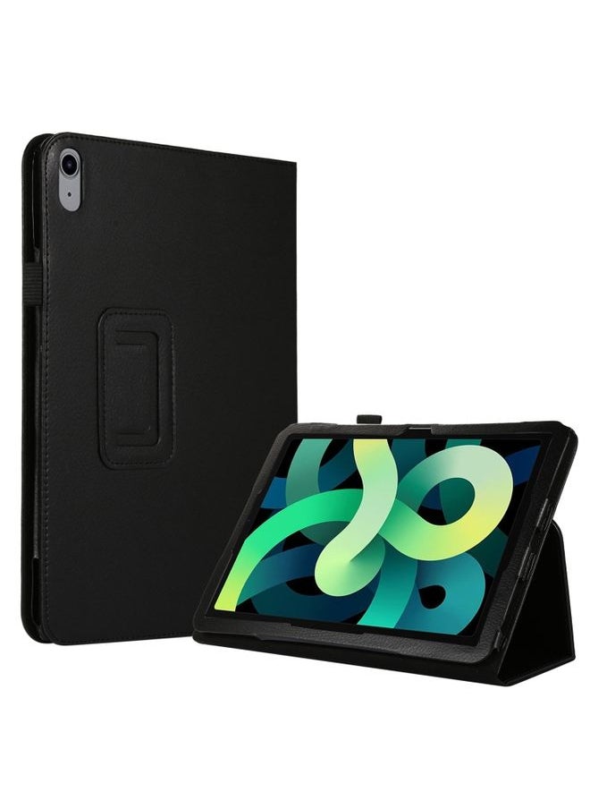 HuHa Case Cover For iPad 10th Gen 10.9 2022 Litchi Texture Leather Smart Tablet Case with Holder Black 