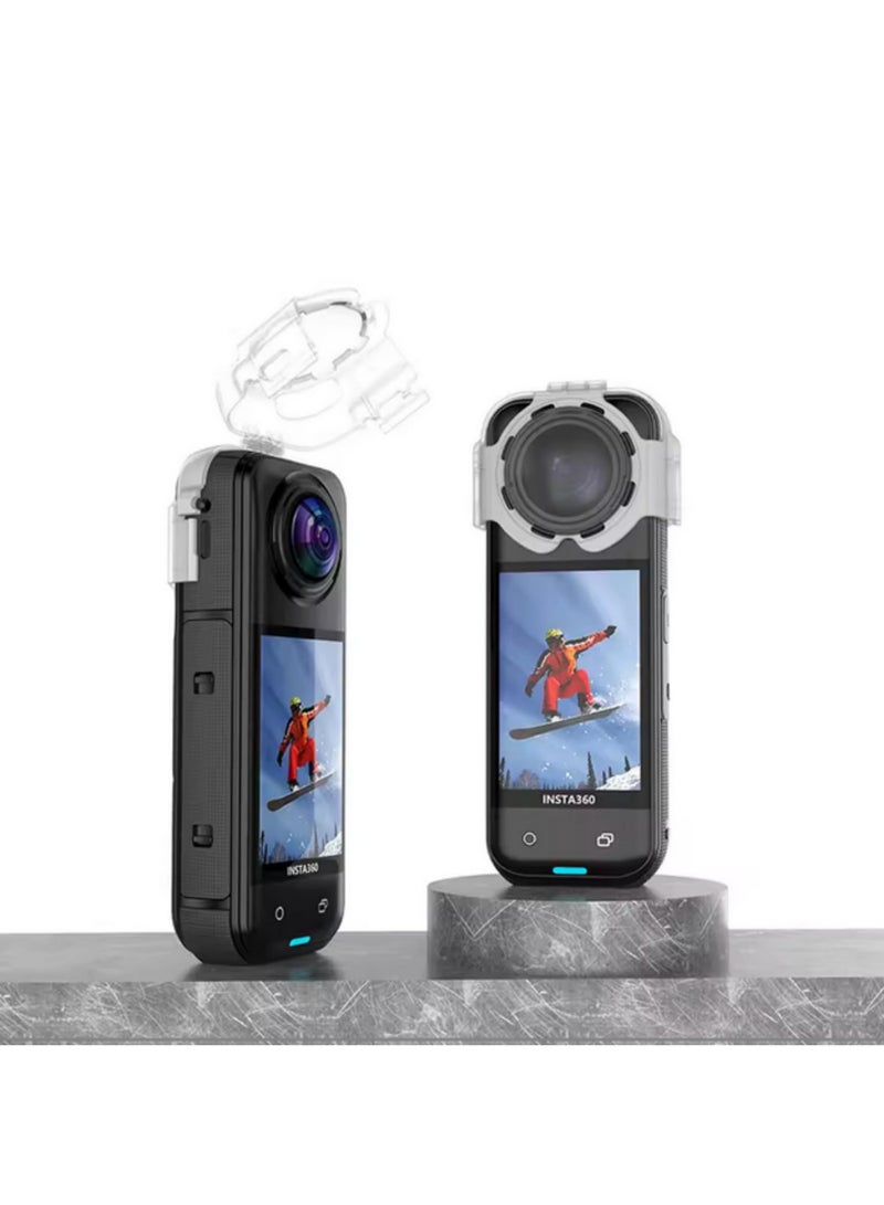 1PCS For Insta360 X5 Lens Guard Protective Case High Toughness Anti Fog Quick Release Shell with Ventilation Holes for Panoramic Shooting HD Clear Transparent Cover - Image 1