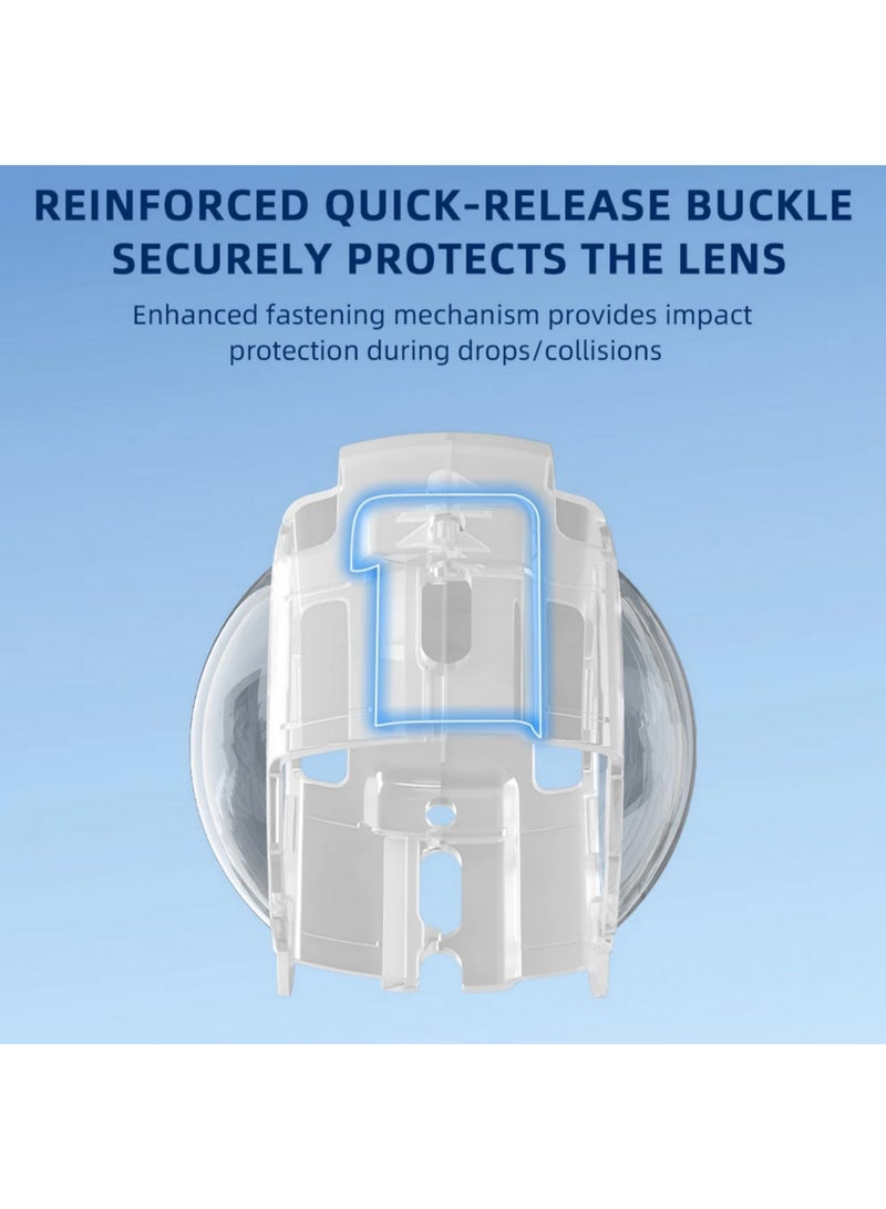 1PCS For Insta360 X5 Lens Guard Protective Case High Toughness Anti Fog Quick Release Shell with Ventilation Holes for Panoramic Shooting HD Clear Transparent Cover - Image 4