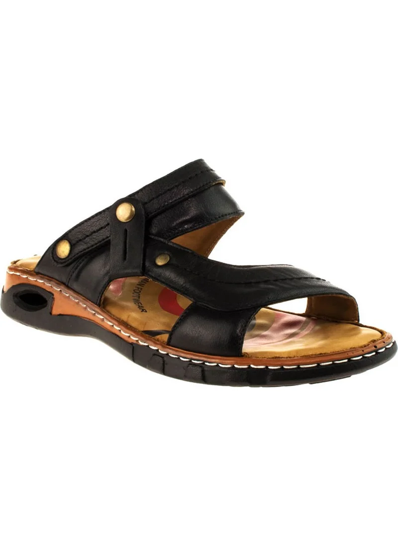 Forelli 40507 Men's Black Leather Slippers
