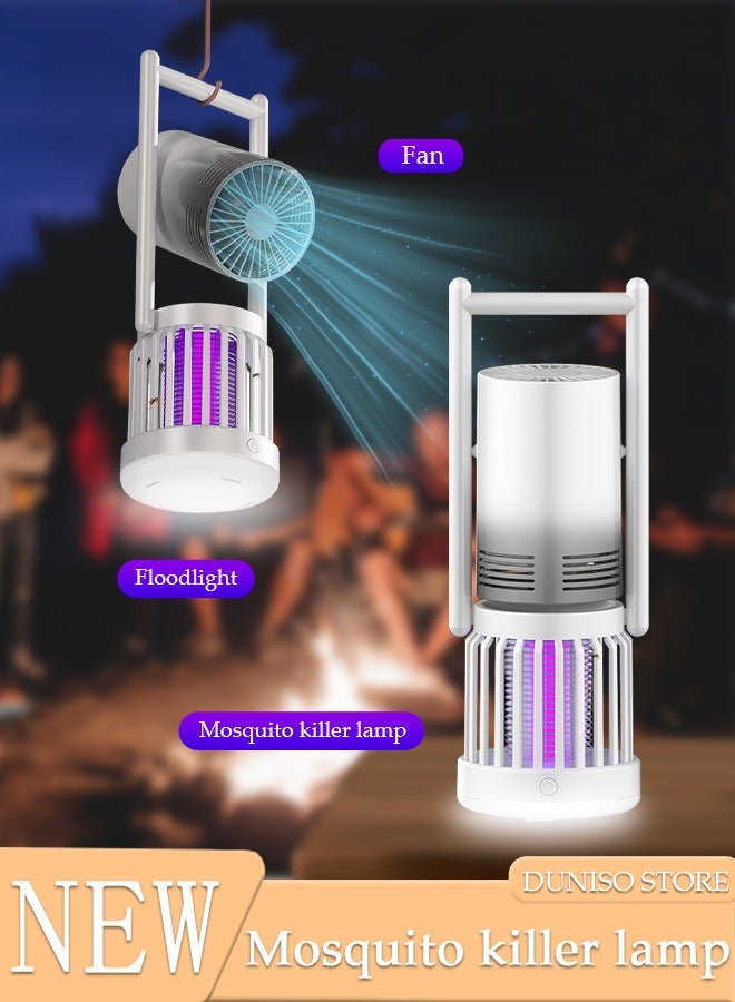 DUNISO Electric Mosquito Killer Lamp with Fan and Light,High Powerful UV Light Mosquito Zapper Killer Pest Control with USB Cable Electric Bug Zapper for Indoor Outdoor Bedroom Gardens Camping - Image 1