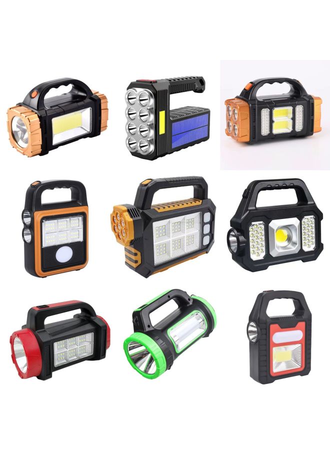 Solar Portable Lamp Multifunctional Waterproof Charging Treasure Outdoor Searchlight Camping Flashlight-Color:878 "LED Blue]  - Image 2