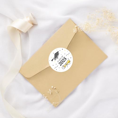 Anwyll Graduation Stickers 2025 - Gold Foil Class of 2025 Stickers 120Pcs 2Inch Graduation Envelope Seal Label Sticker Self-Adhesive Congrats Grad Cap Hat Sticker for Senior College Grad Party Favors - Image 5