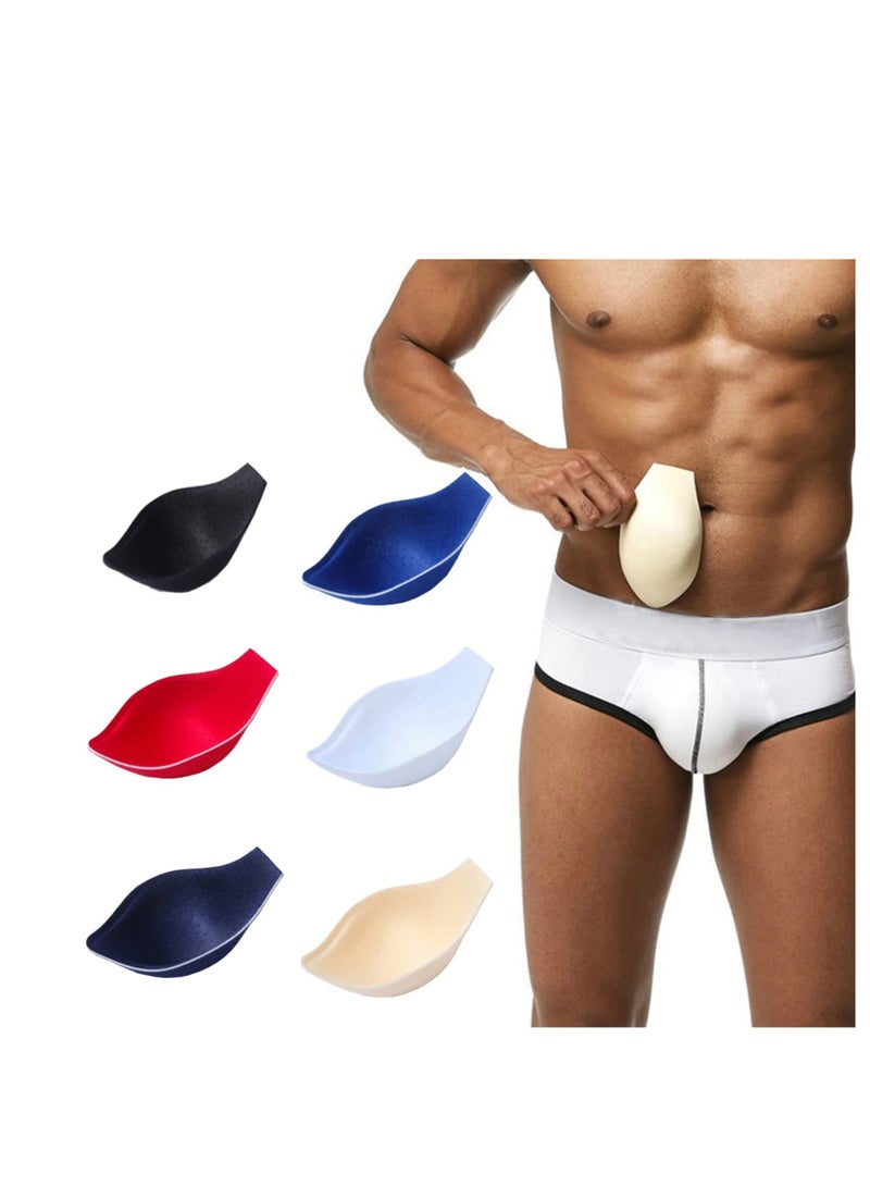 Excefore 6Pcs Men Bulge Enhancing Underwear Swim Sponge Pad 3D Enlarge Swimming Trunks Inserts Underwear Cup, Sponge Pad Swimwear Padded for Swimming Boxers Briefs G String Thongs - Image 1