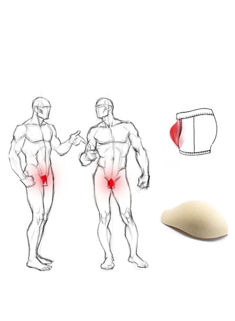 Excefore 6Pcs Men Bulge Enhancing Underwear Swim Sponge Pad 3D Enlarge Swimming Trunks Inserts Underwear Cup, Sponge Pad Swimwear Padded for Swimming Boxers Briefs G String Thongs - Image 3