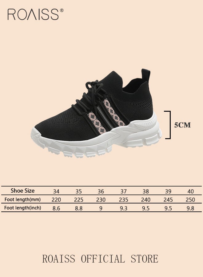 Women's Thick Sole Sneakers Women's Mesh Dad Shoes Women's Athlesiure Shoes Hollow Casual Shoes