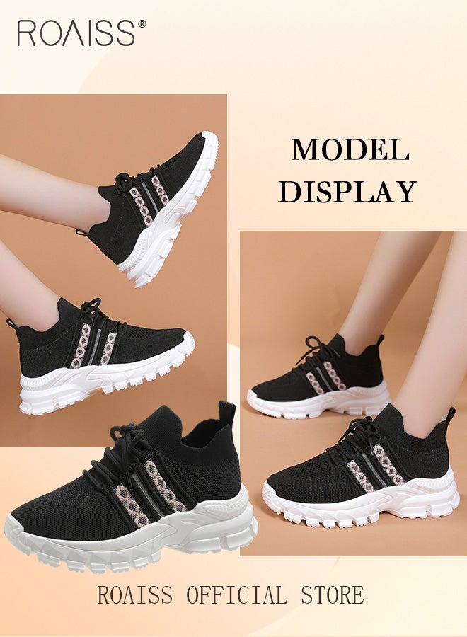 Women's Thick Sole Sneakers Women's Mesh Dad Shoes Women's Athlesiure Shoes Hollow Casual Shoes