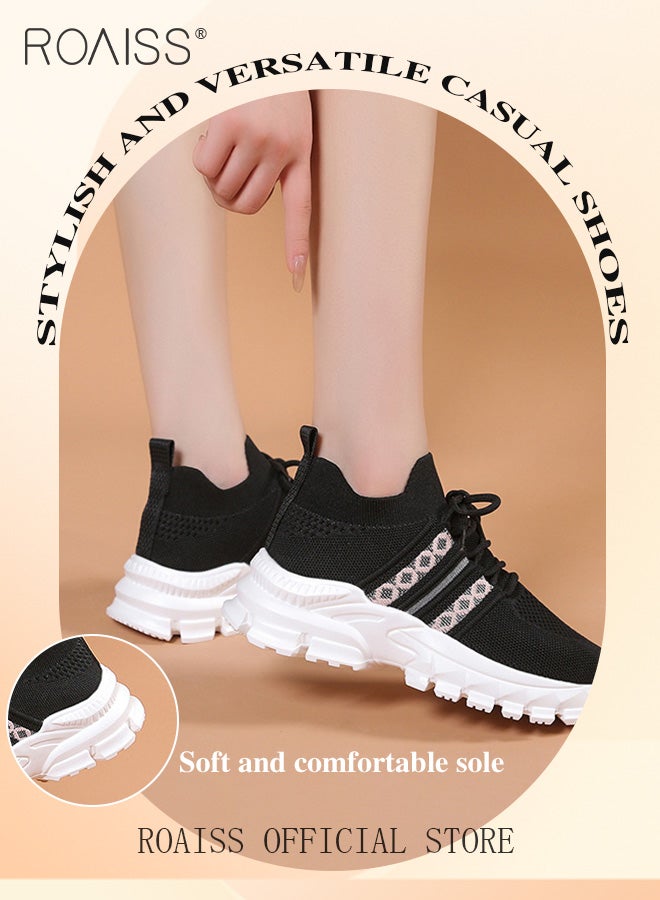 Women's Thick Sole Sneakers Women's Mesh Dad Shoes Women's Athlesiure Shoes Hollow Casual Shoes