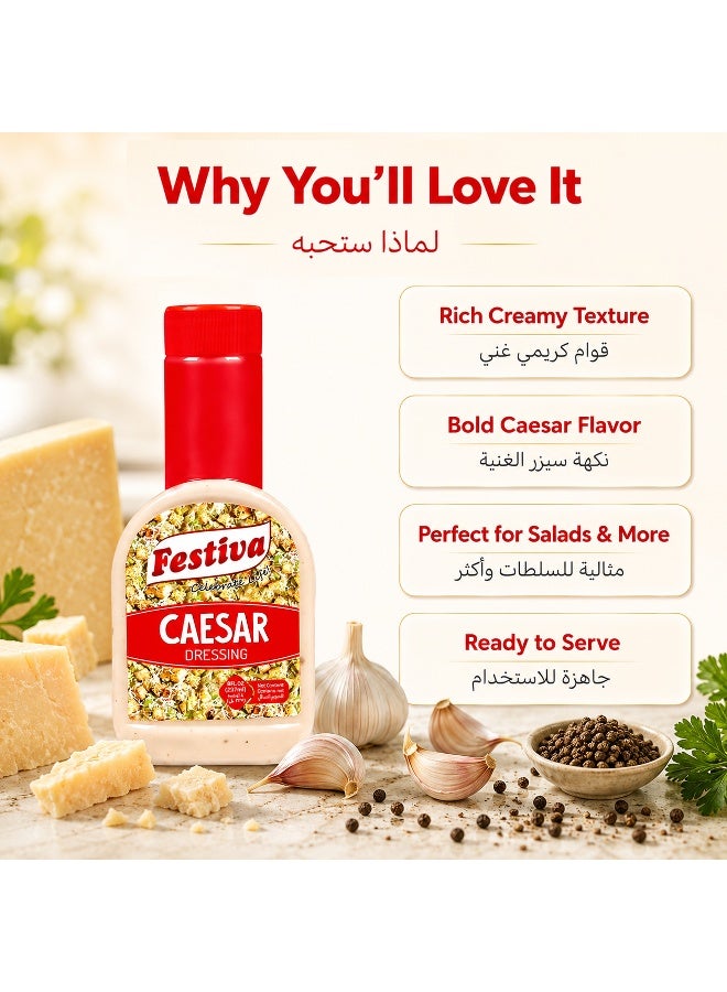 Festiva Caesar Dressing 237ml - Creamy Salad Dressing and Sandwich Spread for Burgers, Wraps and Snacks - Dip and Dressing Sauce - Image 4