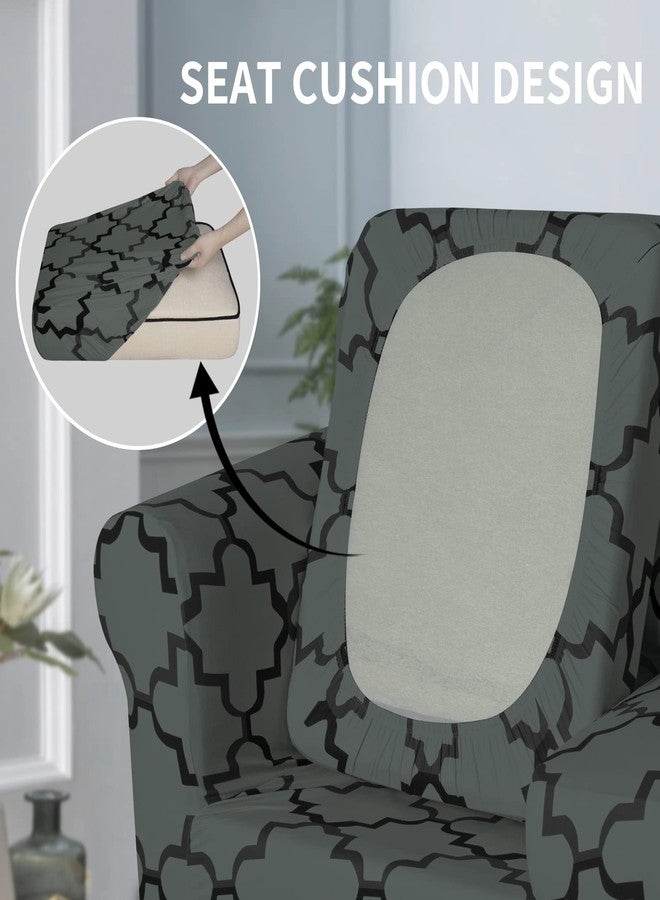 Easy-Going - 4 Pieces Soft Stretch Sofa Cover Pet Damage Protector Couch Cover Washable Sofa Cover with 3 Separate Cushions Elastic Furniture Protector for Pets Kids (Sofa, Quatrefoil, Grey) - Image 4