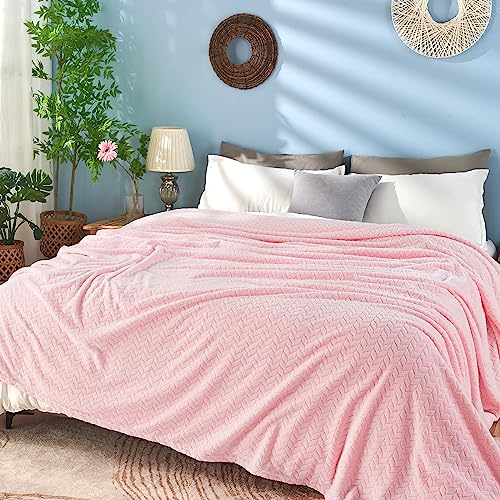 inhand Super Soft Pink Cute Throw Blanket, Cozy Plush Fleece Blanket Throw Size, Washable Lightweight Flannel Blankets Throw for All Season(50”x60”, Baby Pink) - Image 4