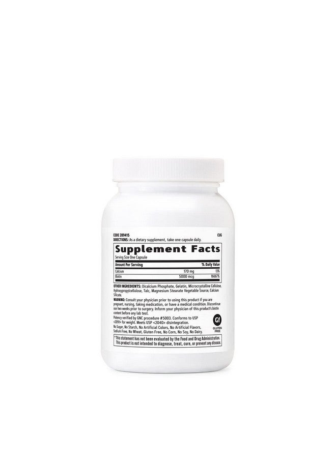 GNC Biotin 5000mcg Supplement, Supports Healthy Hair, Skin and Nails, 120 Servings - Image 2