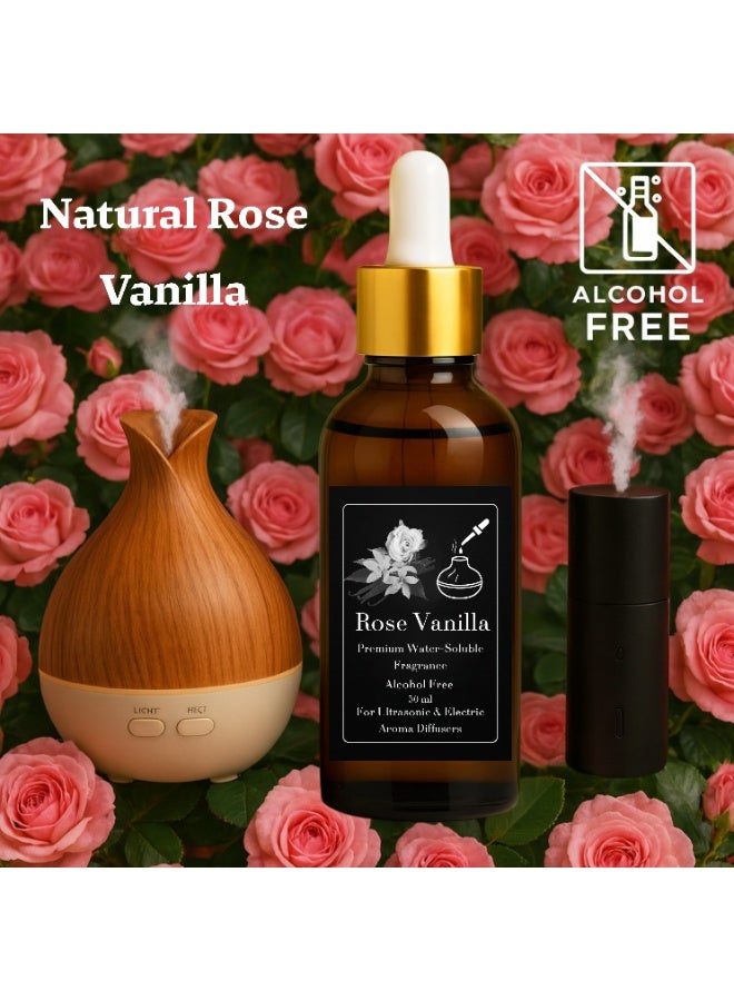 Rose Vanilla Concentrated Fragrance - Refill for Electric, Steam & Ultrasonic Diffusers - Alcohol-Free - Precise Dropper - Long-Lasting & Health-Safe - Image 1