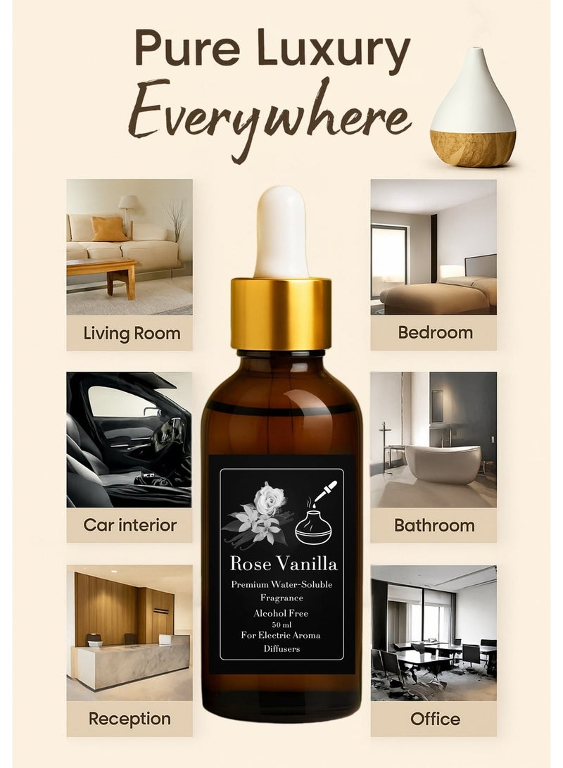 عطر روز فانيلا مركز 50مل - ريفيل للفواحات الكهربائية البخارية - خالٍ من الكحول - قطّارة دقيقة - ثبات طويل وآمن صحيًا - Image 5