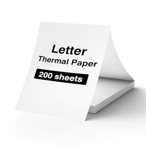 iDPRT 200 Sheet MT610 M08F A40 Thermal Printer Paper 85 x 11 for M08FLetter MT610 M832 M834 A285M A80 A81 PR20 Brother Letter Most Letter Thermal Portable Printers - Image 1