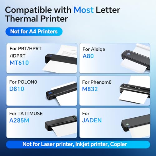 iDPRT 200 Sheet MT610 M08F A40 Thermal Printer Paper 85 x 11 for M08FLetter MT610 M832 M834 A285M A80 A81 PR20 Brother Letter Most Letter Thermal Portable Printers - Image 3