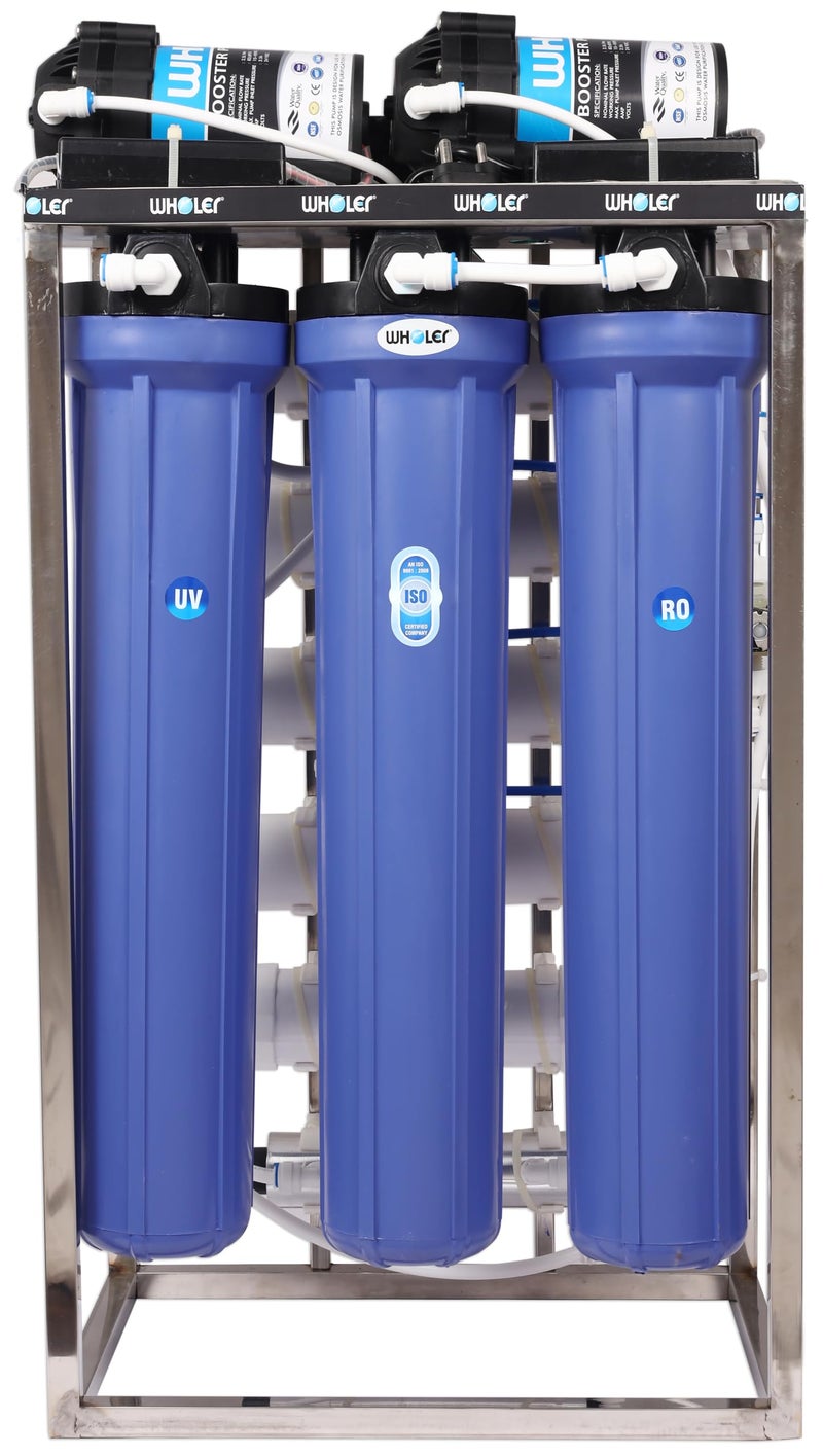 WHOLER 100 LPH Commercial RO Water Purifier System - Fully Automatic Stainless Steel Plant with High-Pressure Sensor (HPS), TDS Adjuster & UV Filtration-Ideal for Water Coolers, Offices, and Factories - Image 1