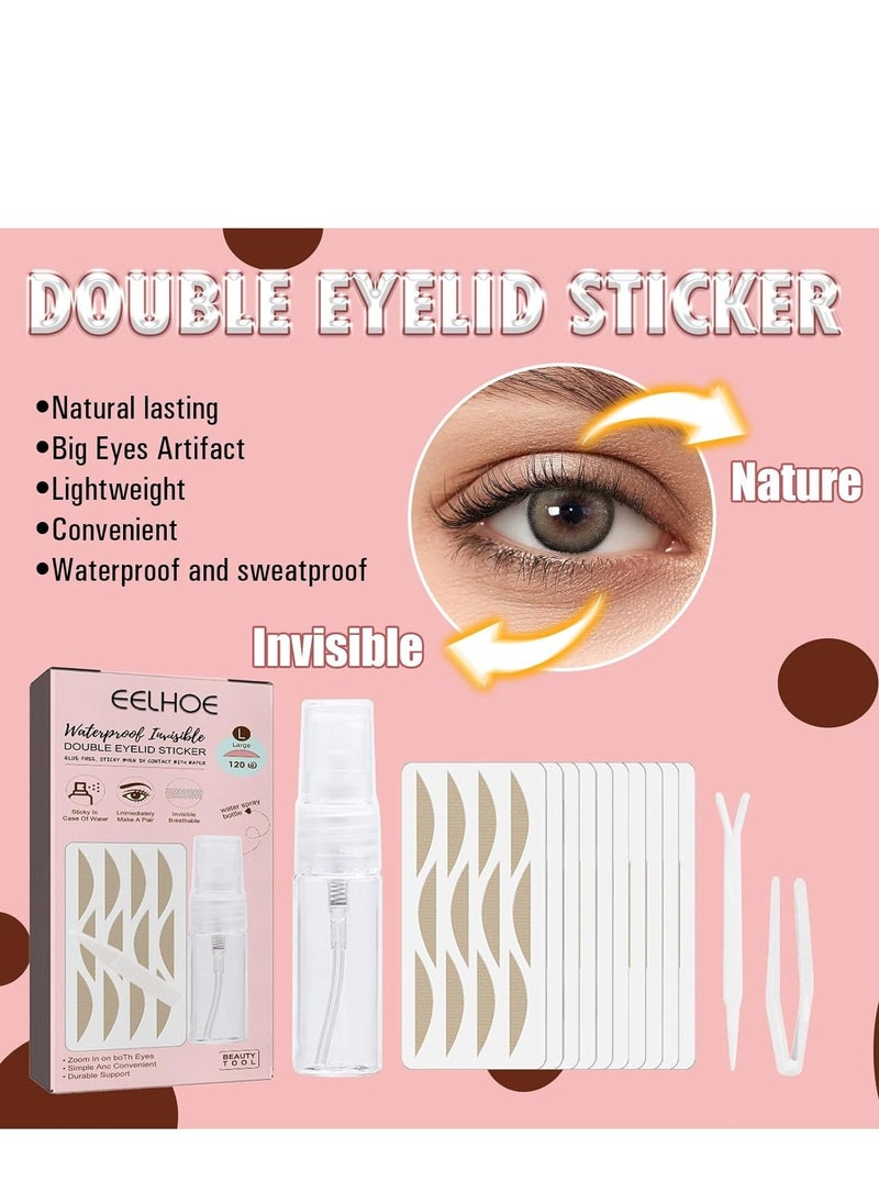Ultra Invisible Double Eyelid Tape Stickers, Both Side Sticky Instant Eye Lid Lift Strips - Perfect for Hooded Droopy Uneven or Mono-eyelids, Waterproof Pack of 120 L - Image 2