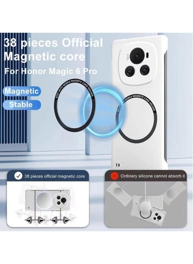 غلاف مغناطيسي بلا إطار متوافق مع Honor Magic 6 Pro 5G، غلاف صلب غير لامع من مادة PC، يدعم الشحن اللاسلكي لهاتف Magic 6 Pro Fundas - Image 2