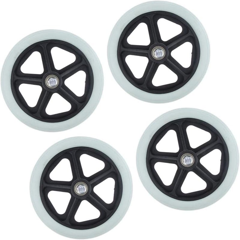 klarako 4 Pc Universal Wheel Replacement Parts for Wheelchairs Walker Wheels 7" - Image 1