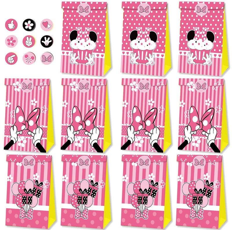 Fprl 24 Pcs Mouse Party Favor Bag Paper Goodie Bags Paper Gift Bag Birthday Party Supplies Candy Bag with Stickers for Adults Birthday Decorations - Image 2